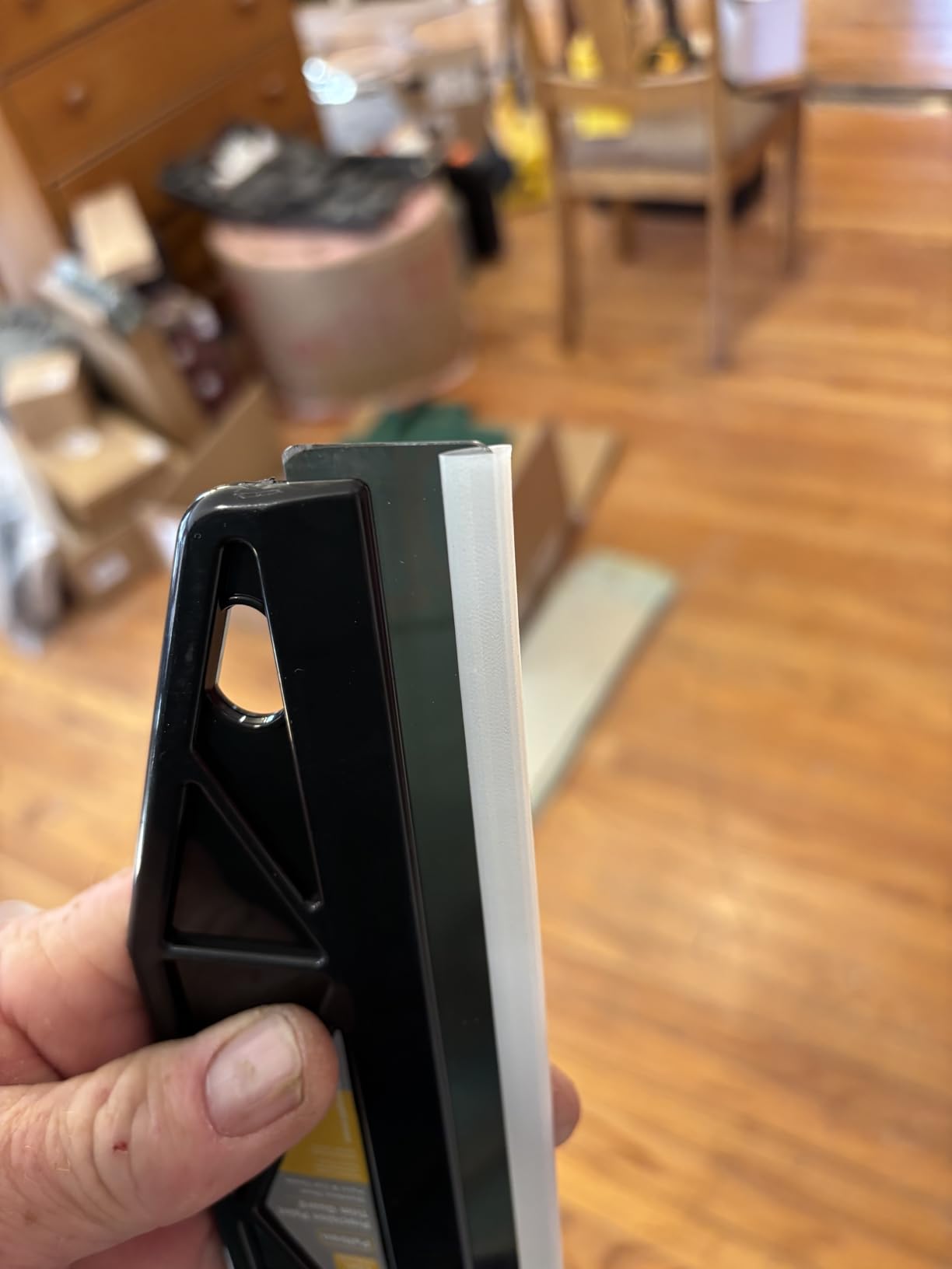 Paltren paint edger handle detail for controlled edge painting