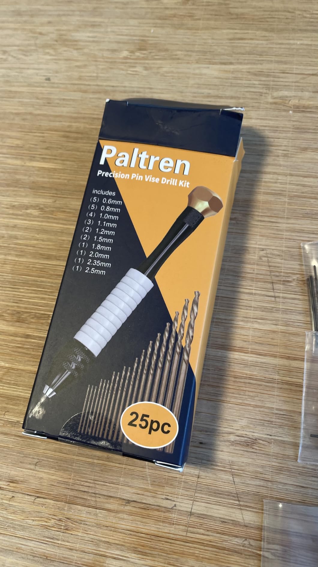 Paltren Pin Vise drill bits laid out showing size variety