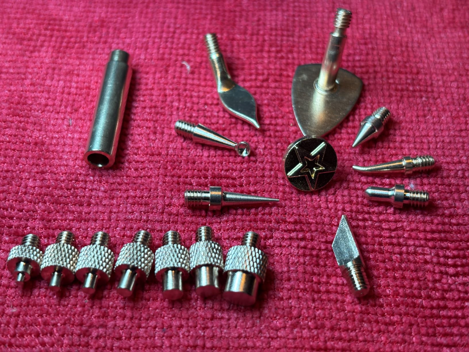Interchangeable tips and accessories for a 3D printer heat set insert tool