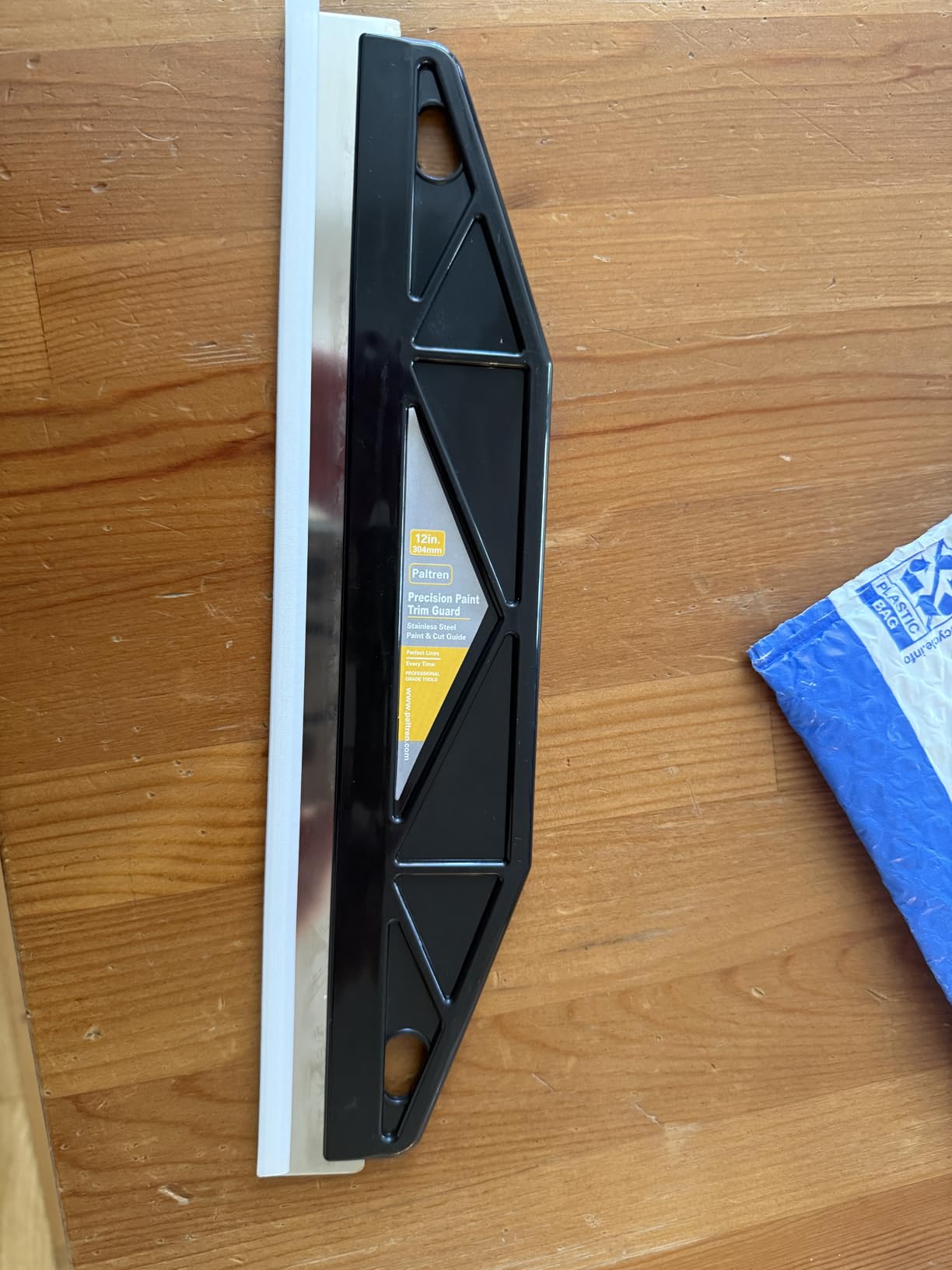 Detail view of the Paltren paint trim guard edge