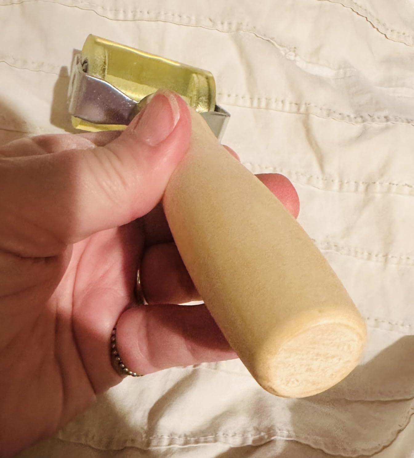 Seam roller detail for careful wallpaper edge work